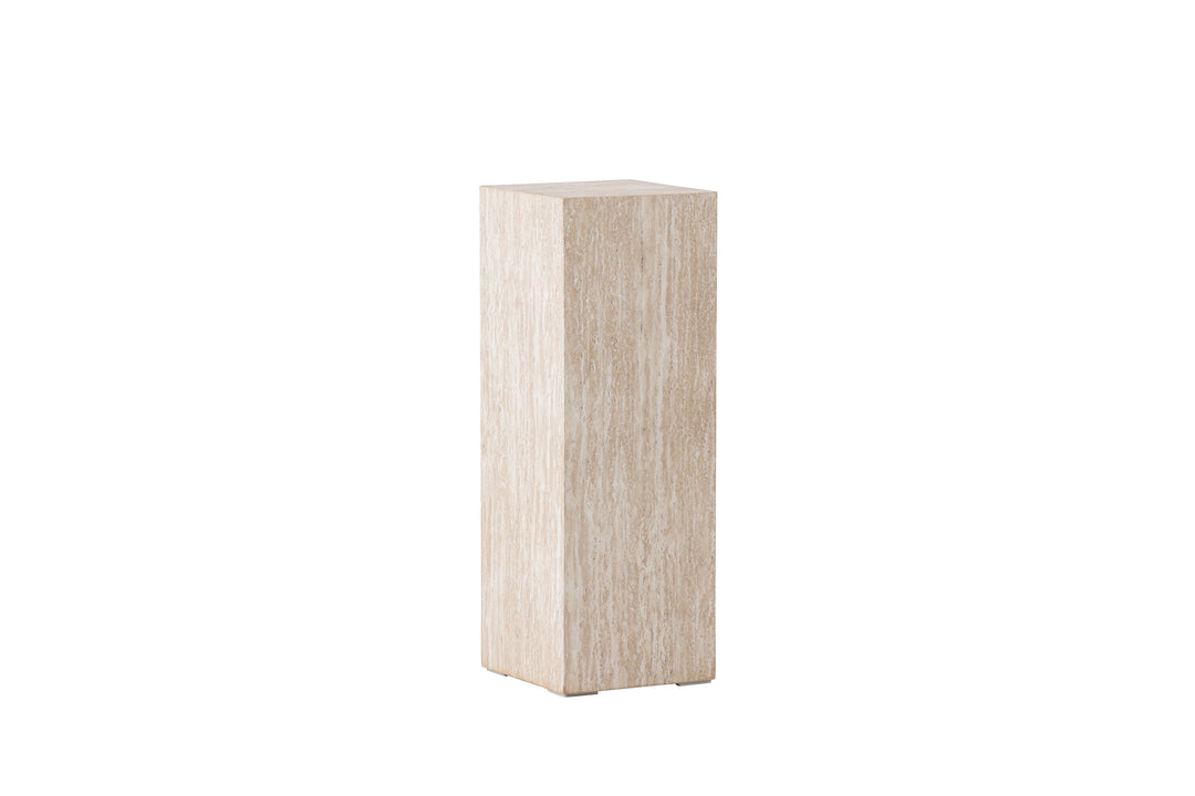 VIND COLLECTION Ramsvik sidebord kvadratisk beige MDF med travertin look 23x23xH:65