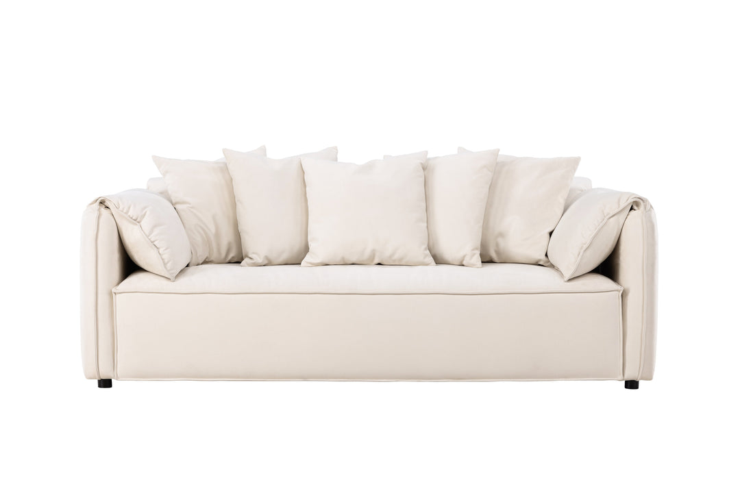 VIND COLLECTION Torekov 3 pers. sofa beige polyester stof og birketræ