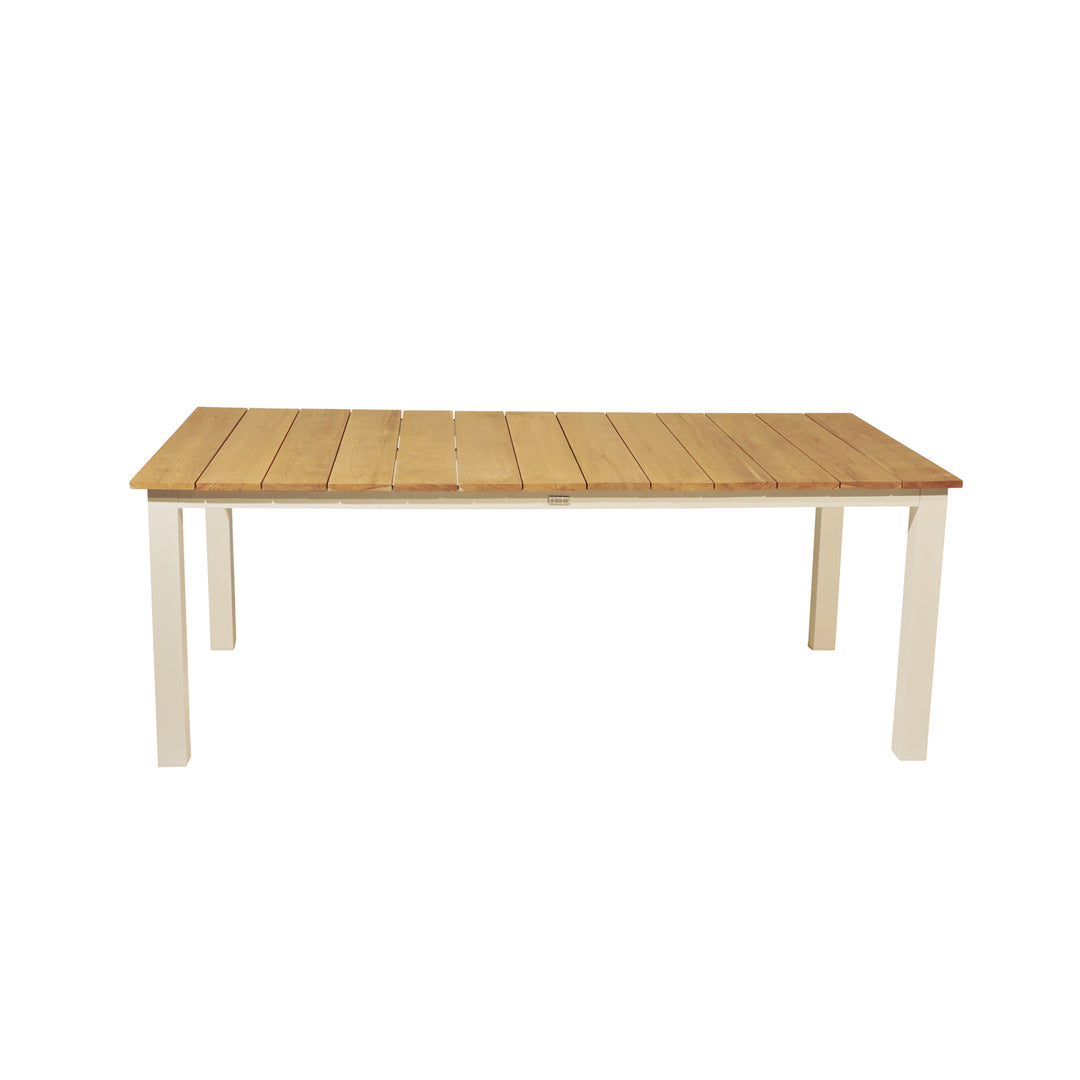 Produktbillede af VENTURE DESIGN rektangulær Mexico Havebord natur teaktræ og hvid aluminium 210x100 i premium kvalitet