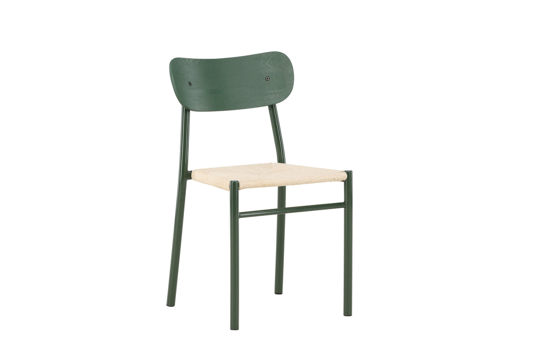 VENTURE DESIGN Polly spisebordsstol natur reb og grøn jern sæt af 2