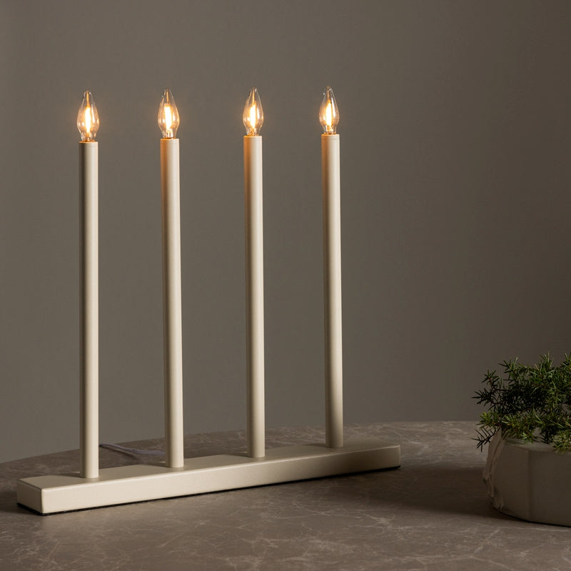 Produktbillede af Juan- Bordlampe i beige metal med LED lys på tilbud i høj kvalitet