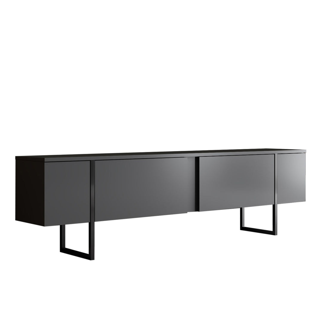 NORDVÄRK Luxe TV-bord m. låger antracitgrå melamin og sort metal 180x30