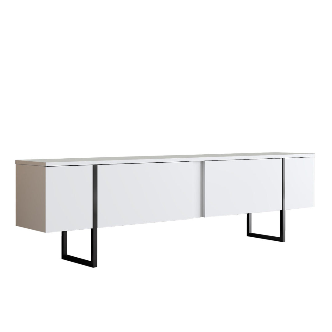 NORDVÄRK Luxe TV-bord m. låger hvid melamin og sort metal 180x30