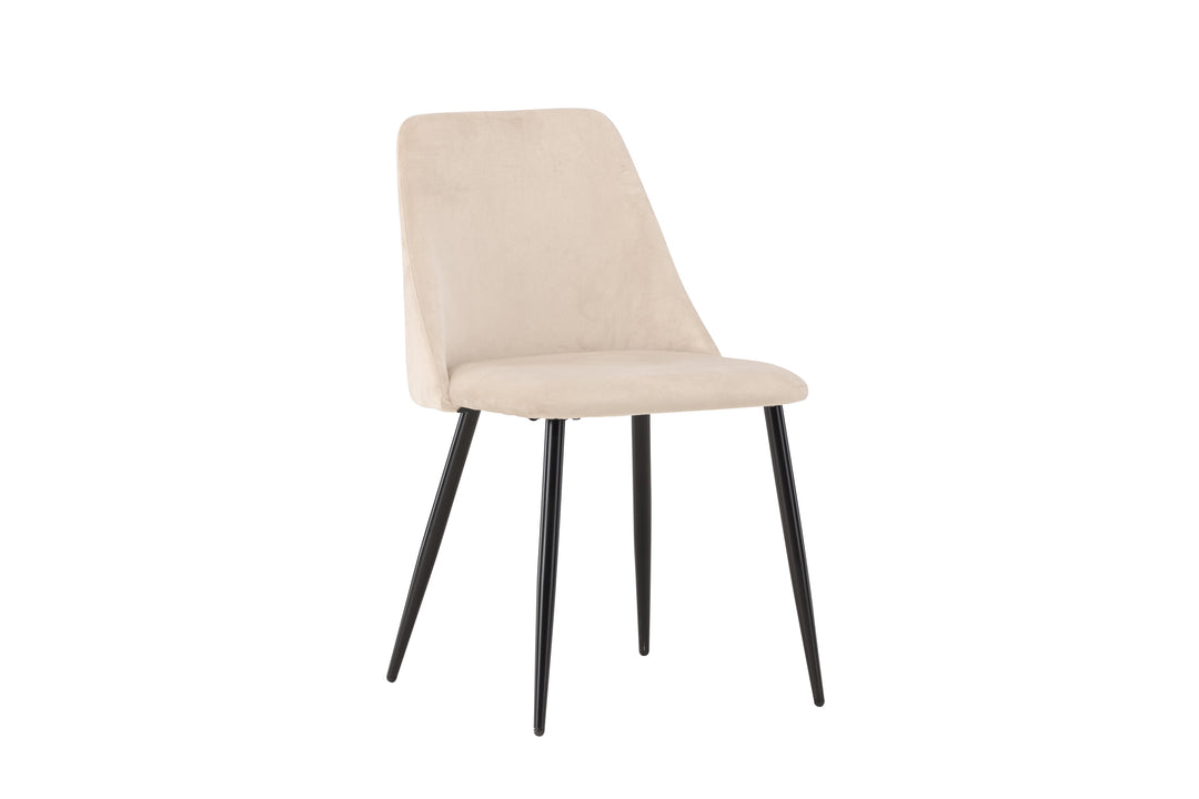 VENTURE DESIGN Night spisebordsstol beige polyester fløjl og sort stål