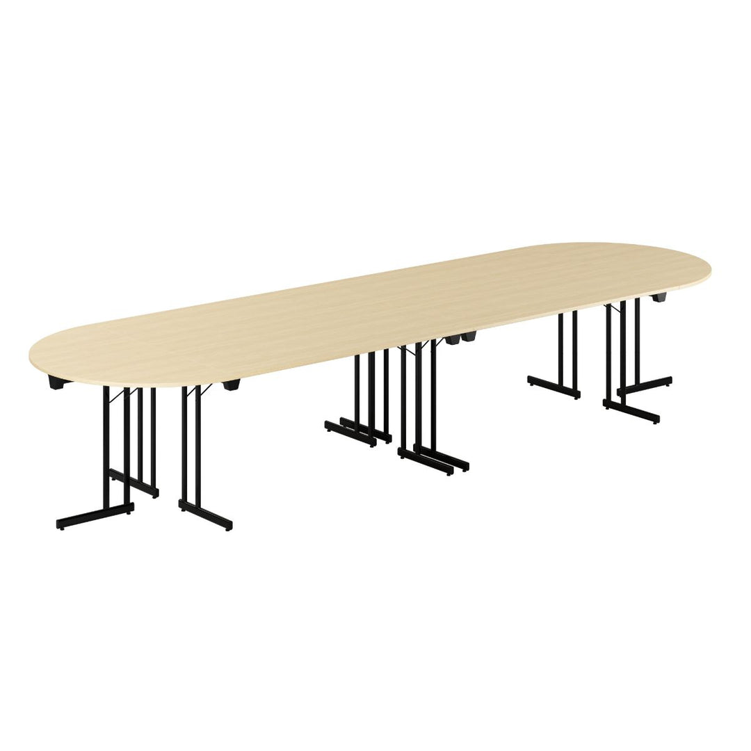 Produktbillede af Konferencebord 400x120cm Sammenklappeligt bord Birk-sort på tilbud