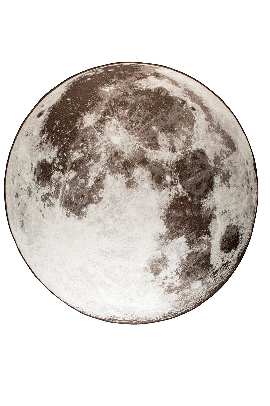 ZUIVER Moon udendørs gulvtæppe m. mønster rund stengrå decolan Ø200