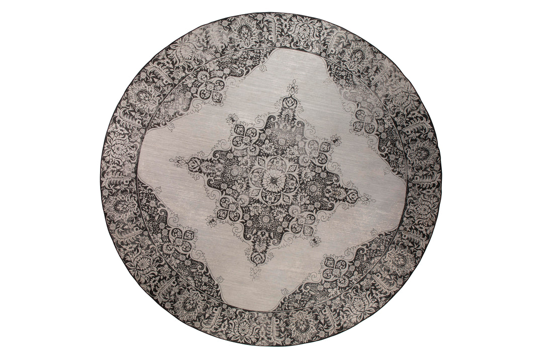 ZUIVER Coventry udendørs gulvtæppe rund sort polyester/decolan Ø280