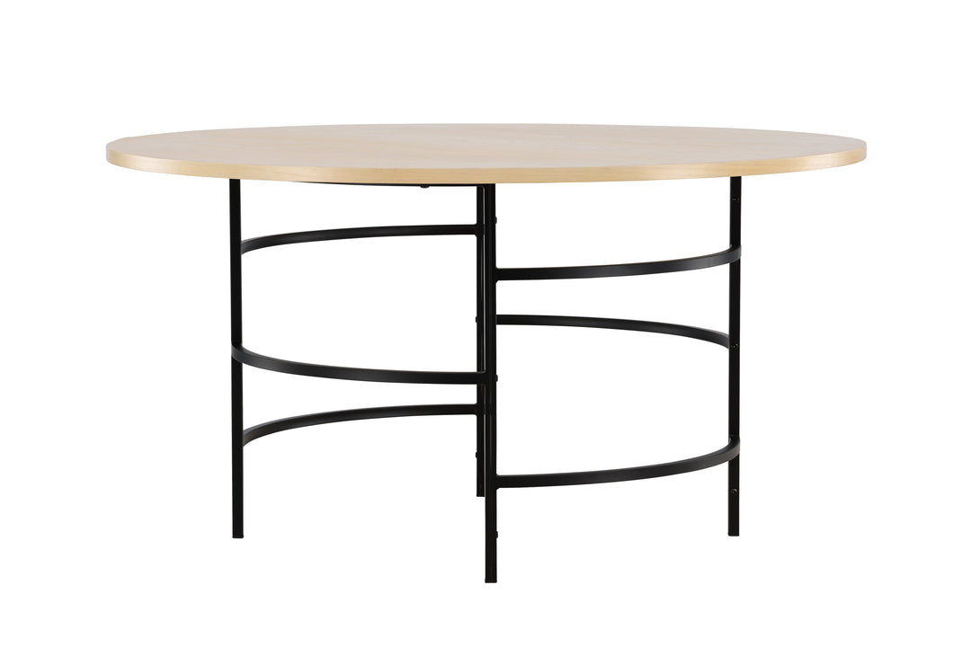 VENTURE DESIGN Copenhagen spisebord rund hvidvasket MDF og sort metal Ø140