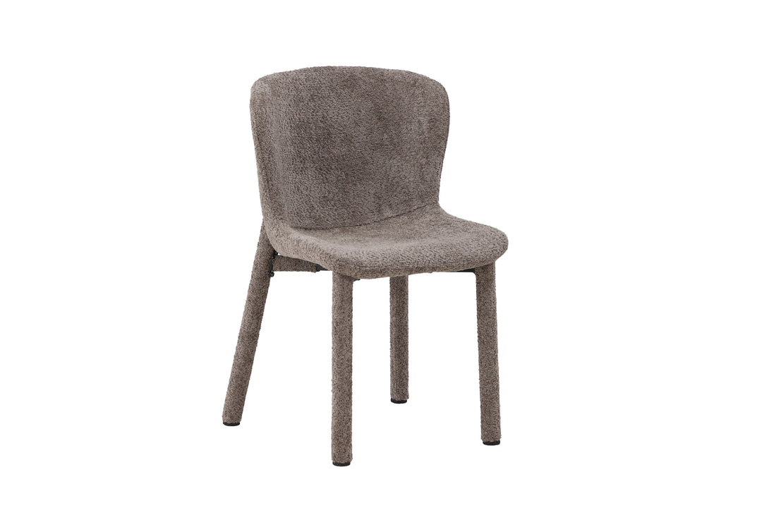 VENTURE DESIGN Astoria spisebordsstol brun bouclé stof