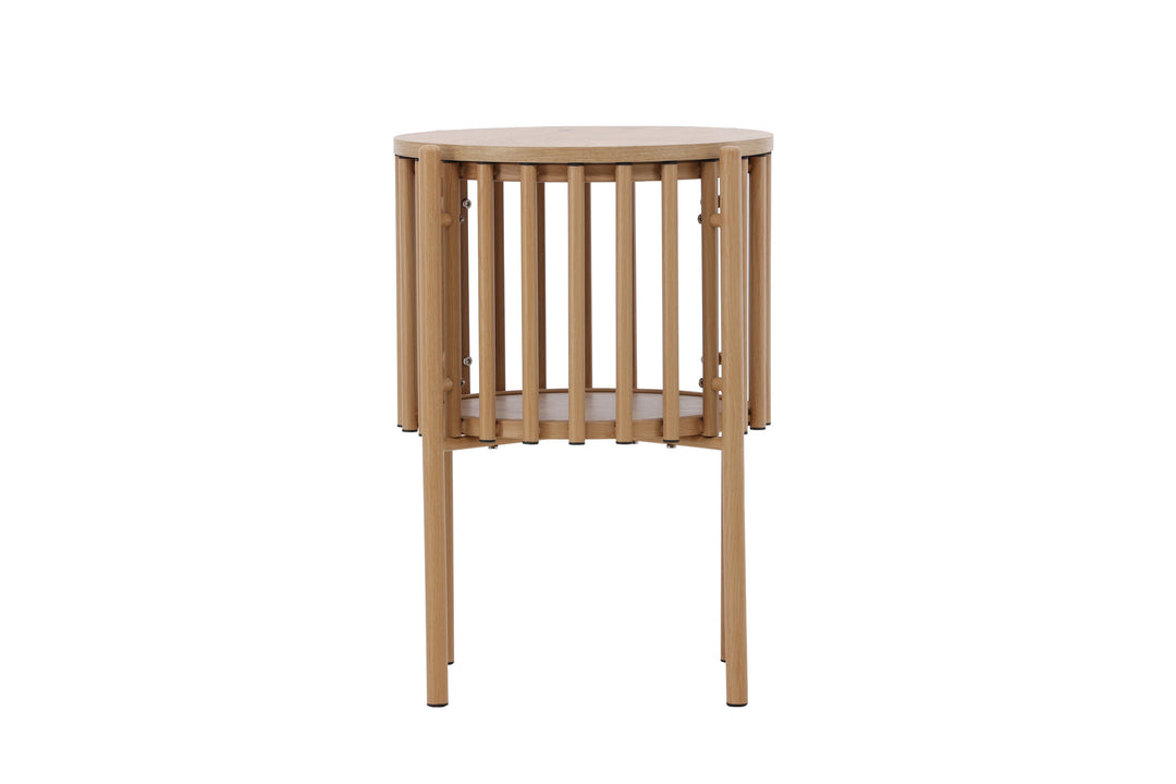 VENTURE DESIGN Rubbo sidebord m. 1 hylde rund natur trælook MDF Ø45x65