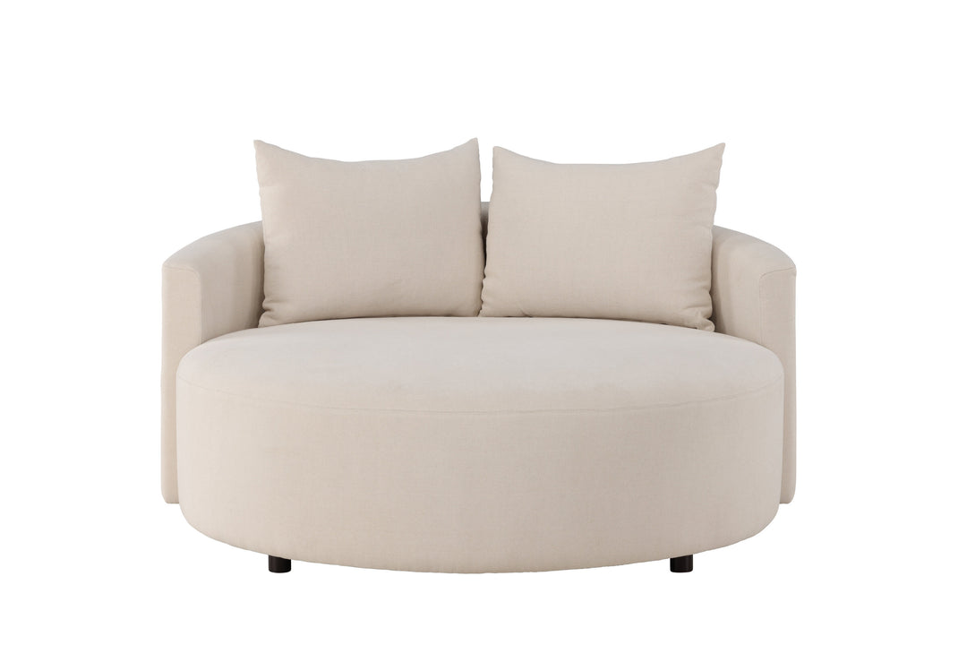 VENTURE DESIGN Kelso sofa rund beige hør Ø150