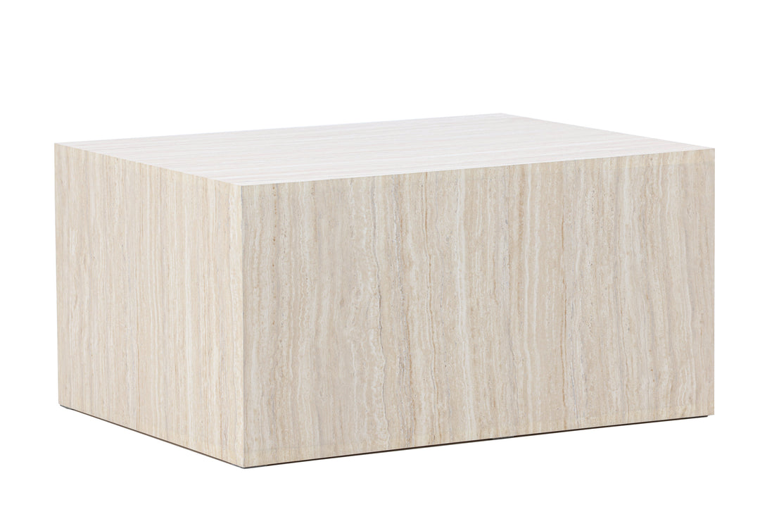 Produktbillede af VENTURE HOME York sofabord rektangulær beige travertinlook MDF 40x60x80 i premium kvalitet