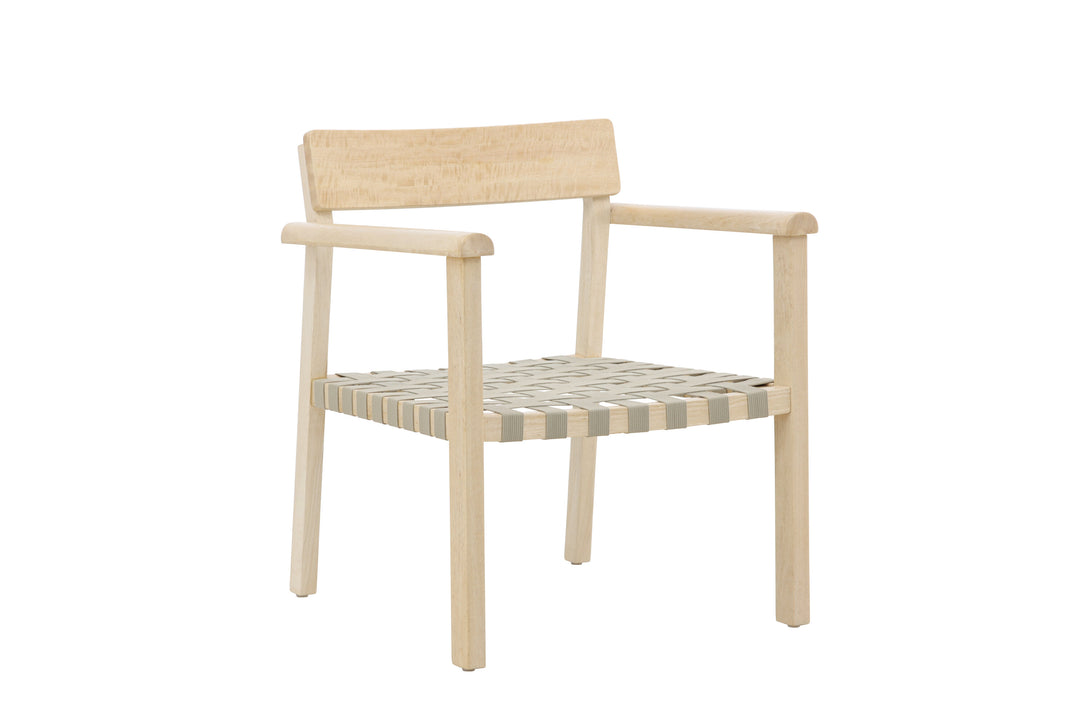 VENTURE HOME Krois lænestol m. armlæn grå polyester og natur træ