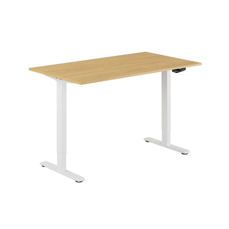 Produktbillede af ECO Hæve/Sænkebord manuelt 140x80cm Eg-hvid på tilbud