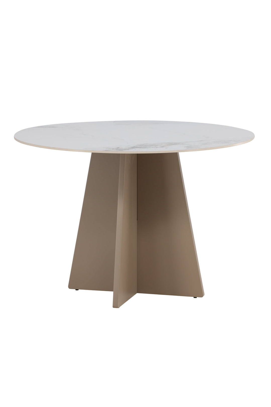 VENTURE DESIGN Bootcut spisebord rund beige sintret sten marmorlook og MDF Ø110x75