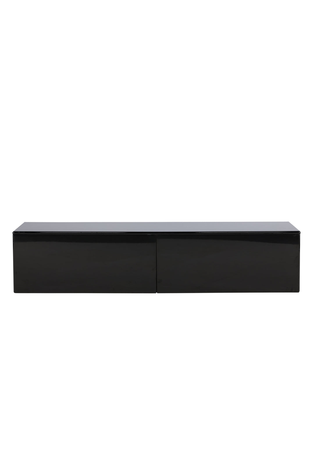 VENTURE DESIGN Fristad væghængt TV-bord m. 2 skuffer sort blank PU-lak MDF 160x45x35
