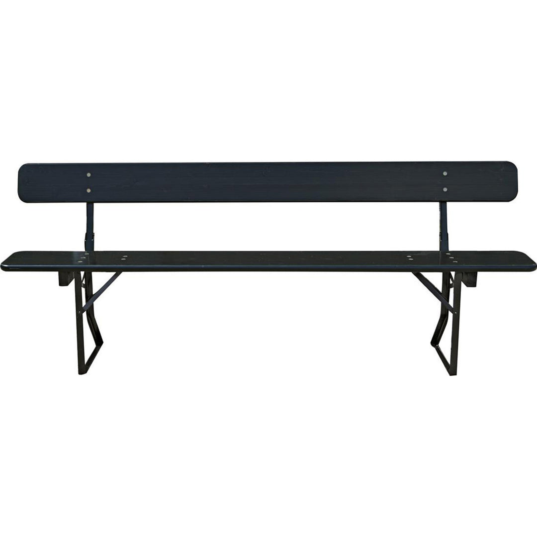 Produktbillede af Brau Bænk 220x27 cm- sort med ryglæn på tilbud