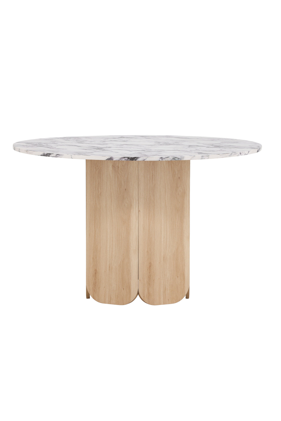 VENTURE DESIGN Tekla spisebord rund lysegrå Calacatta look og natur 3D-papir Ø120x75