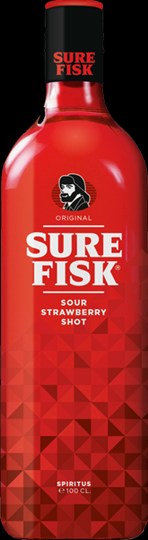 Produktbillede af Fisk Sure Jordbær 1 Ltr på tilbud i premium kvalitet