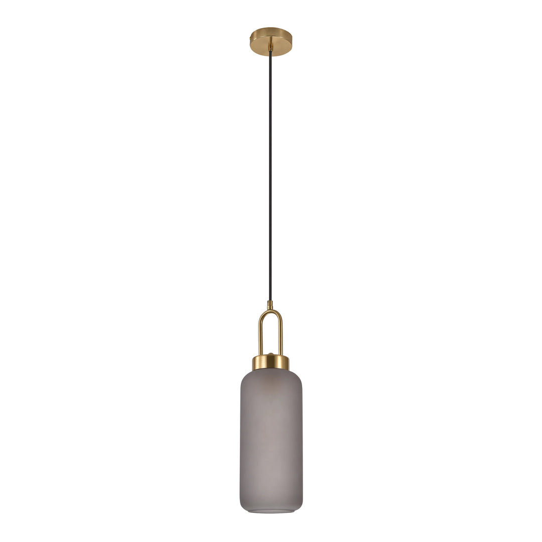 HOUSE NORDIC Luton loftlampe cylinderformet mat smokey glas og messing stål Ø13