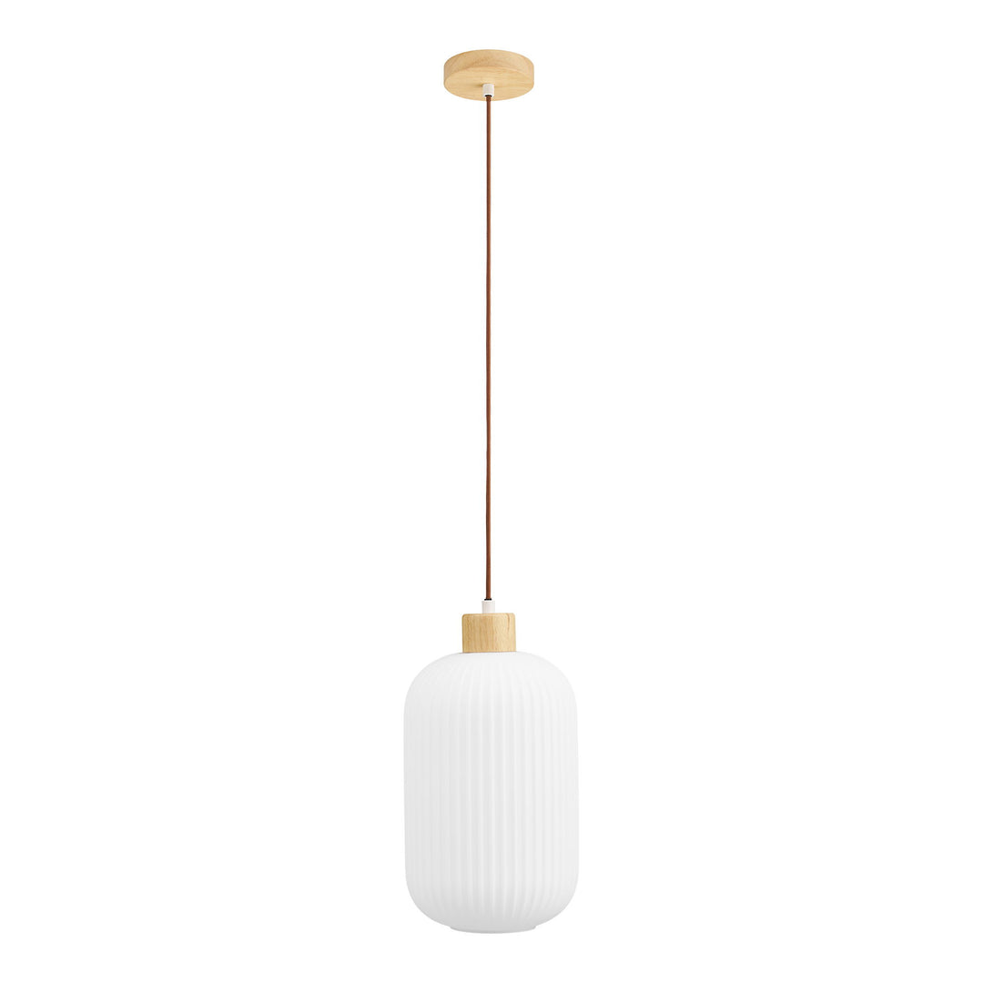 Produktbillede af HOUSE NORDIC  Argalo loftlampe hvid glas og træ H:38 i premium kvalitet