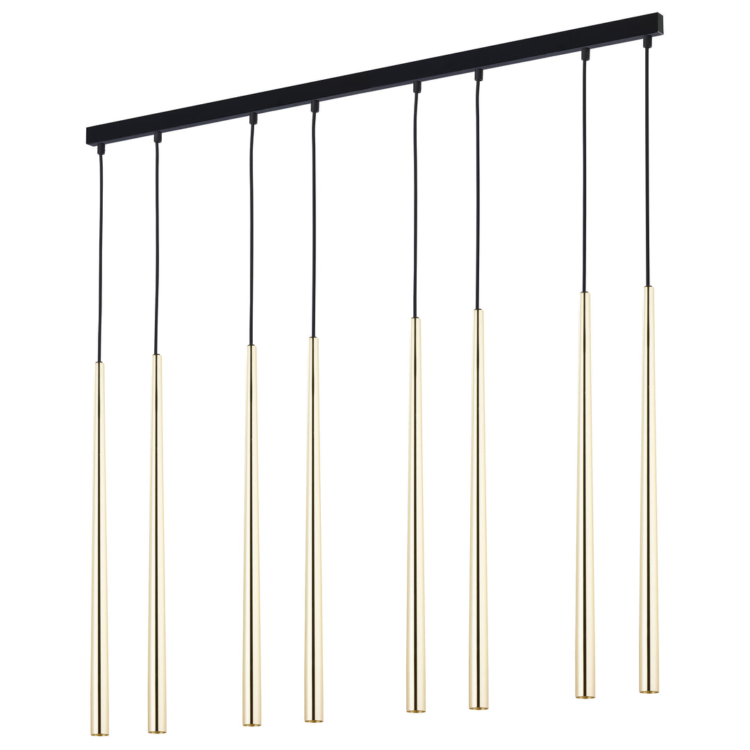 TK Piano loftlampe m. 8 skærme guld metal