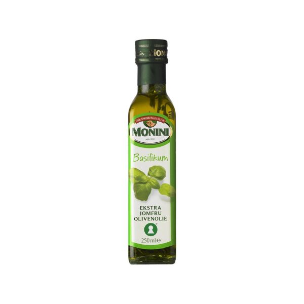 Produktbillede af Olivenolie Jomfru Ekstra Basil Fl 250 Ml på tilbud i premium kvalitet