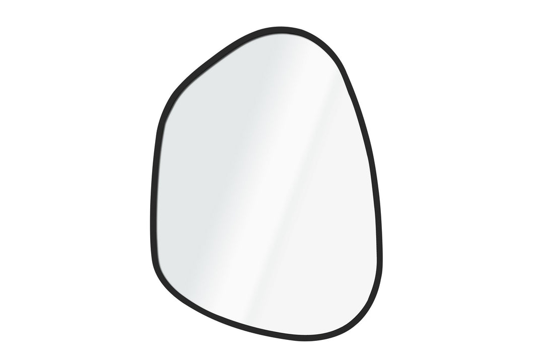 NORDVÄRK Asymmetrisk vægspejl organisk spejlglas og sort MDF 42x30