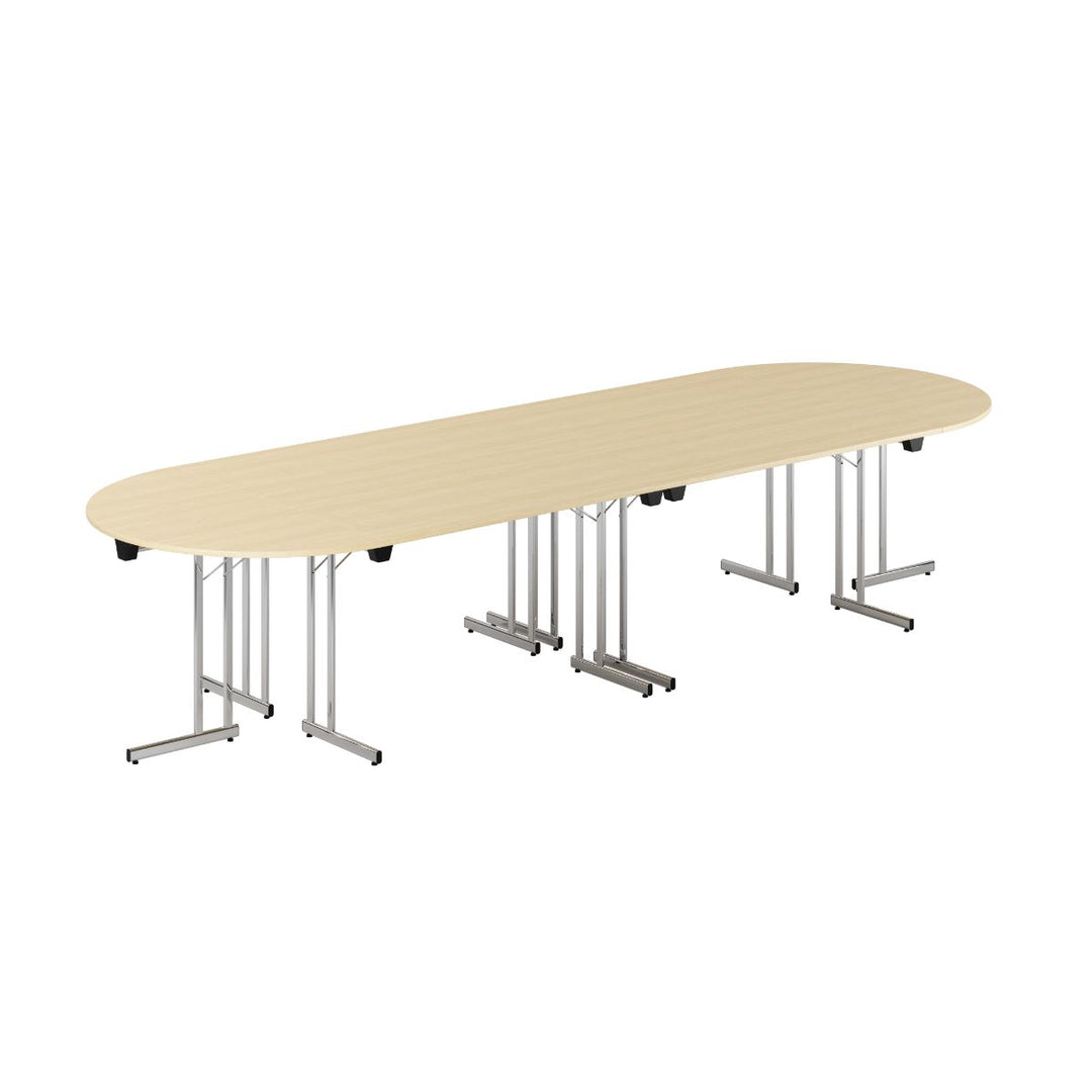 Produktbillede af Konferencebord 360x120cm Sammenklappeligt bord Birk-krom på tilbud