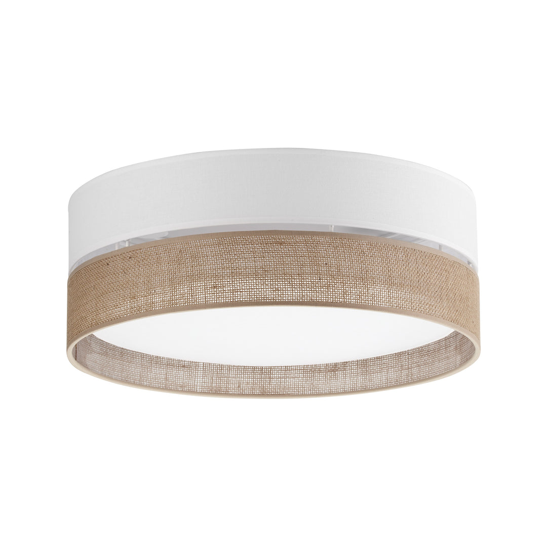TK Linobianco loftlampe 450 brun jute hvid stof og hvid metal