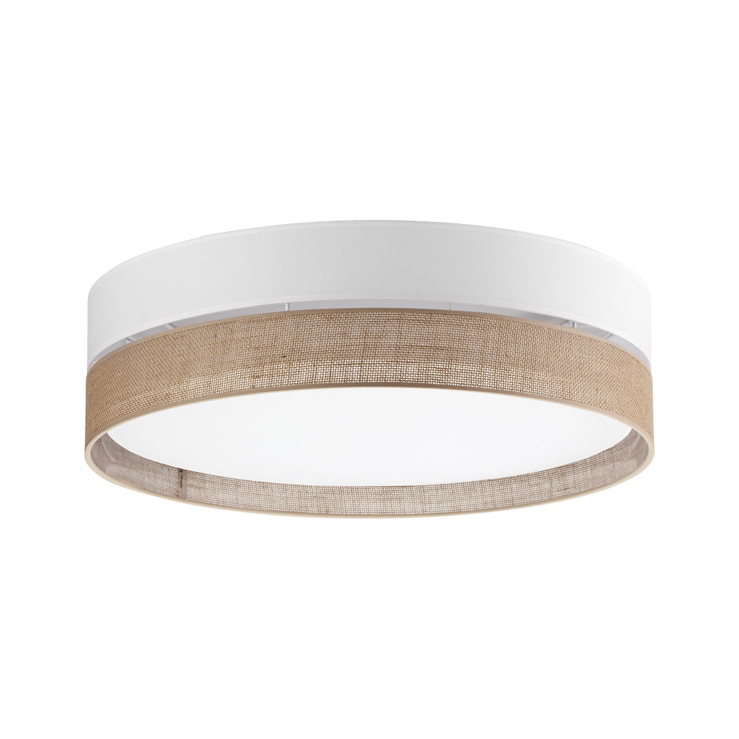 TK Linobianco loftlampe brun jute hvid stof og hvid metal