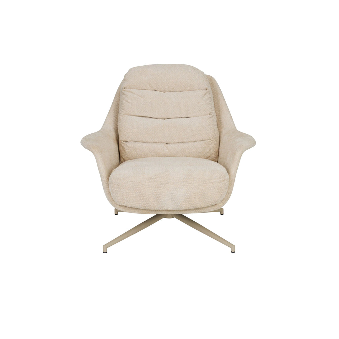 ZUIVER Philly drejestol m. armlæn beige polyester og metal