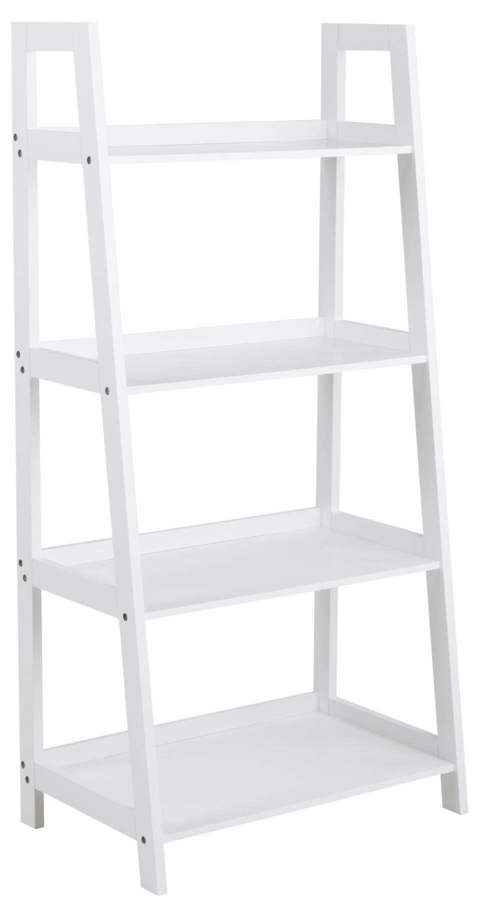 ACT NORDIC Wally bogreol m. 4 hylder og trappeform hvid MDF