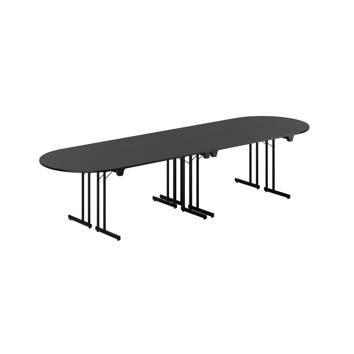 Produktbillede af Konferencebord 340x100cm Sammenklappeligt bord Sort sort på tilbud
