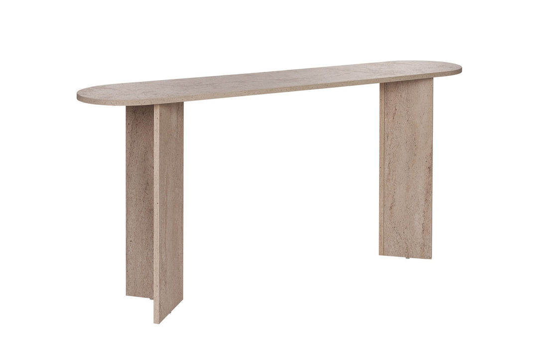 NORDVÄRK Sira konsolbord oval travertin melamin 150x35