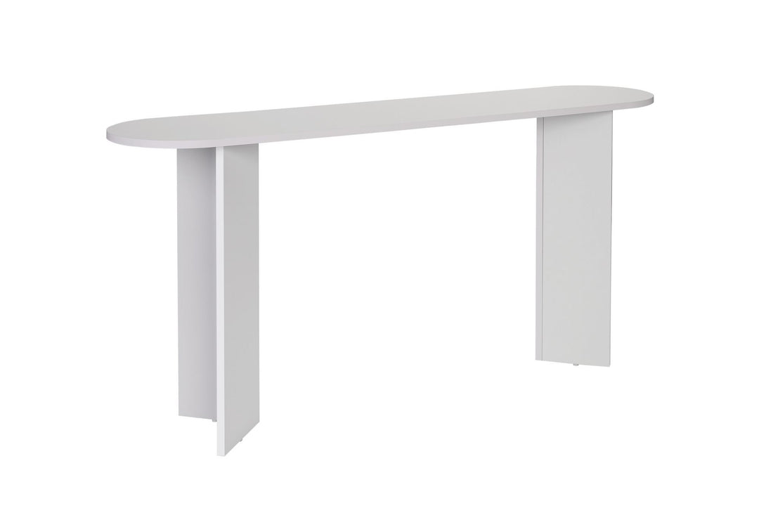 NORDVÄRK Sira konsolbord oval hvid melamin 150x35