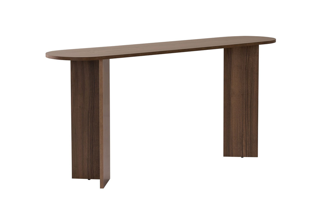 NORDVÄRK Sira konsolbord oval valnød melamin 150x35