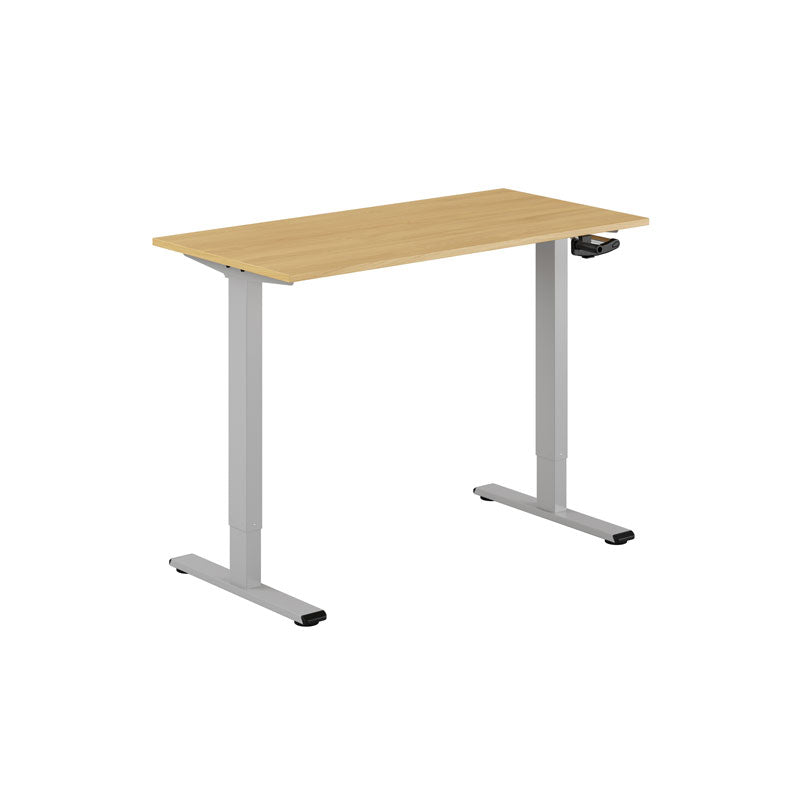 Produktbillede af ECO Hæve/Sænkebord manuelt 120x60cm Eg-grå på tilbud