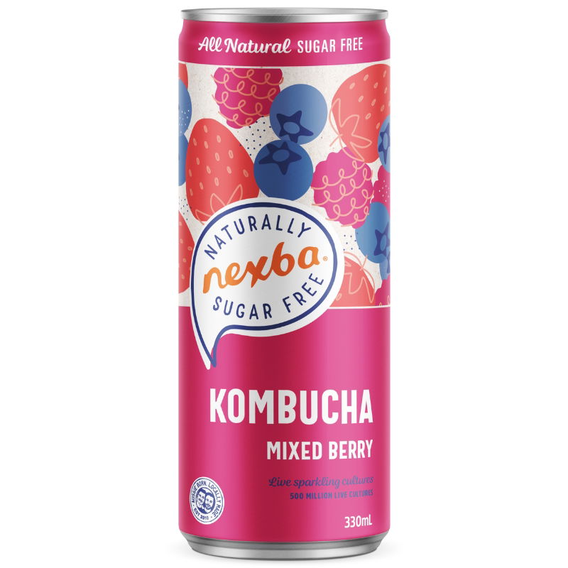 Produktbillede af Nexba Kombucha Mixed Berry 33cl på tilbud i premium kvalitet