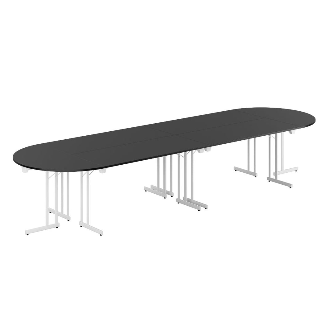 Produktbillede af Konferencebord 400x120cm Sammenklappeligt bord Sort-hvid på tilbud