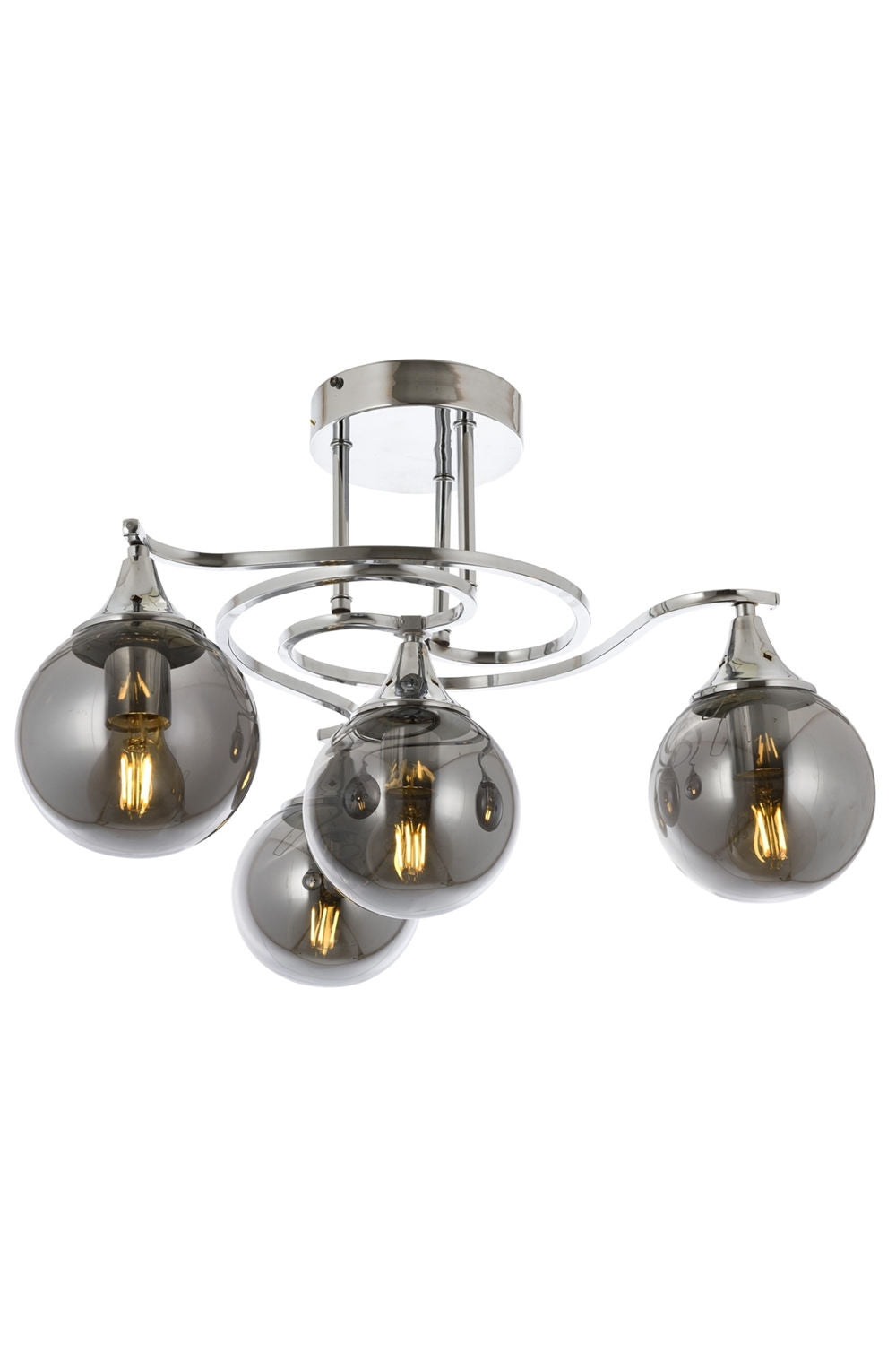 Produktbillede af LUMI Orense loftlampe sølv glas og metal i premium kvalitet
