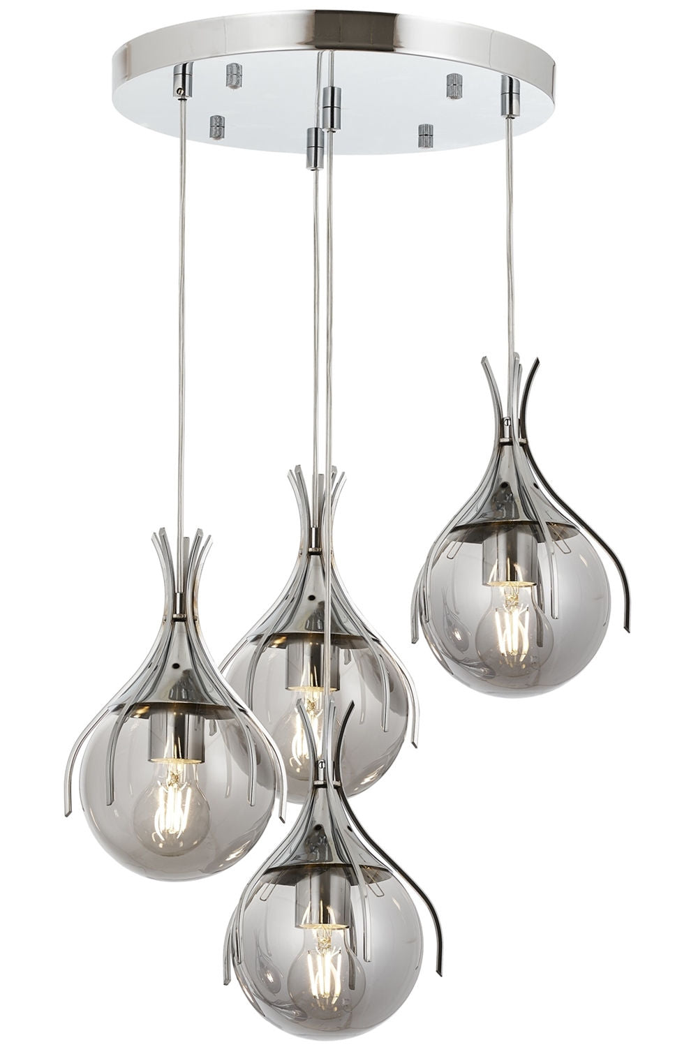 LUMI loftlampe sølvfarvet glas og metal