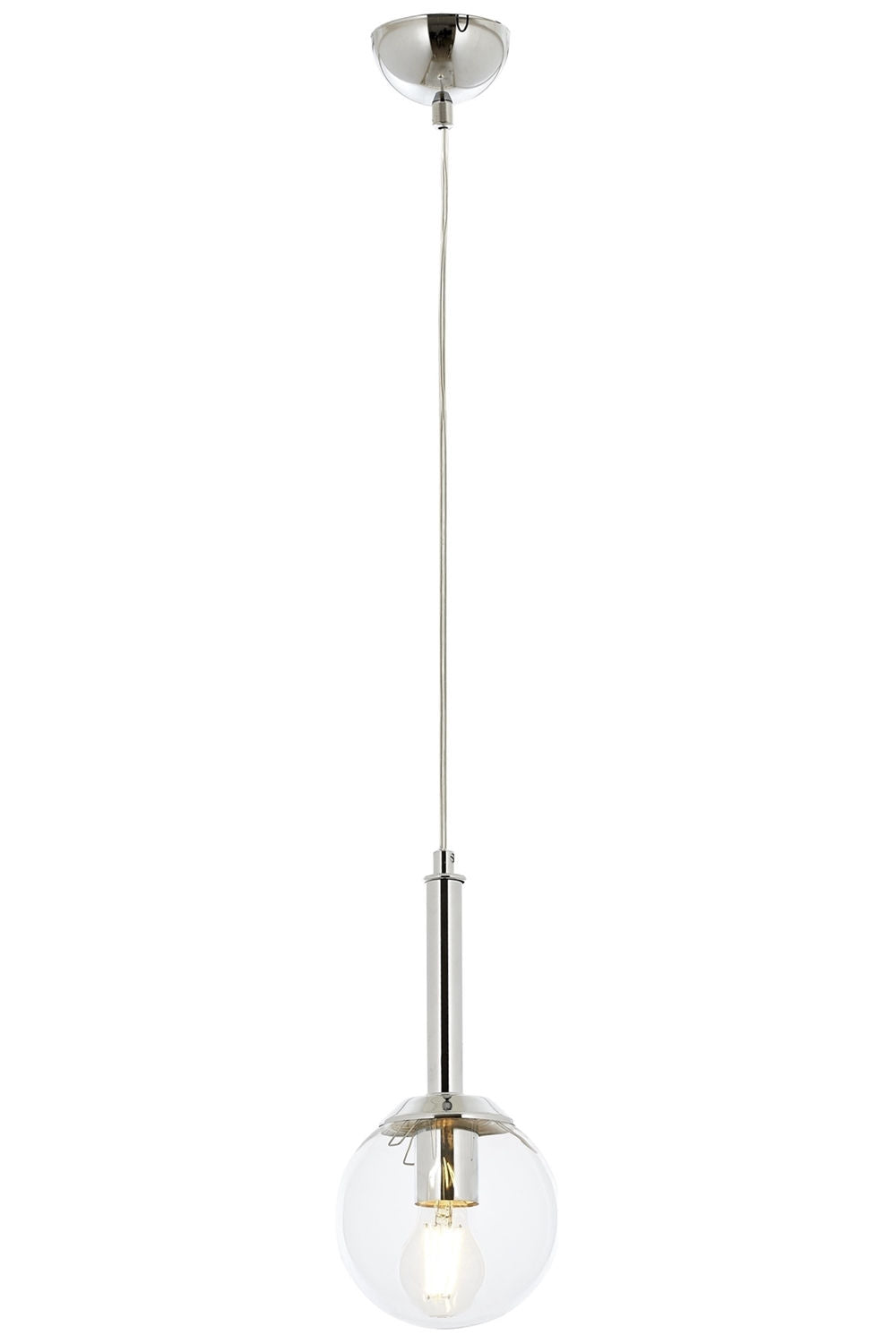 LUMI loftlampe glas og sølvfarvet metal