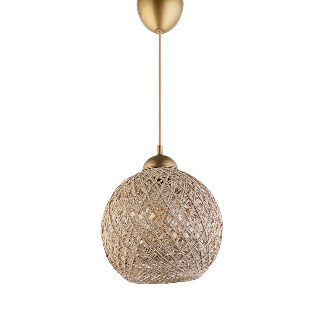 LUMI DL170 loftlampe rund hvid bomuld og guld plast Ø22