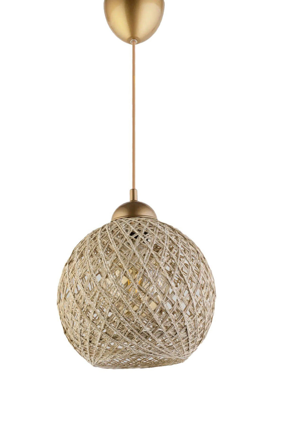 LUMI DL350 loftlampe rund sølv bomuld og guld plast Ø22