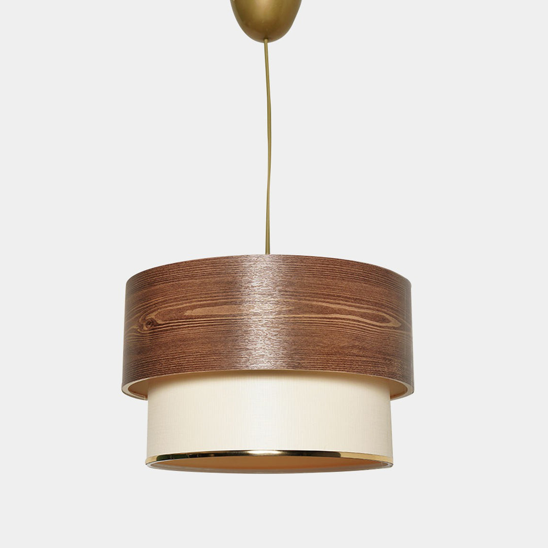 LUMI TM123 loftlampe creme stof og brun plast