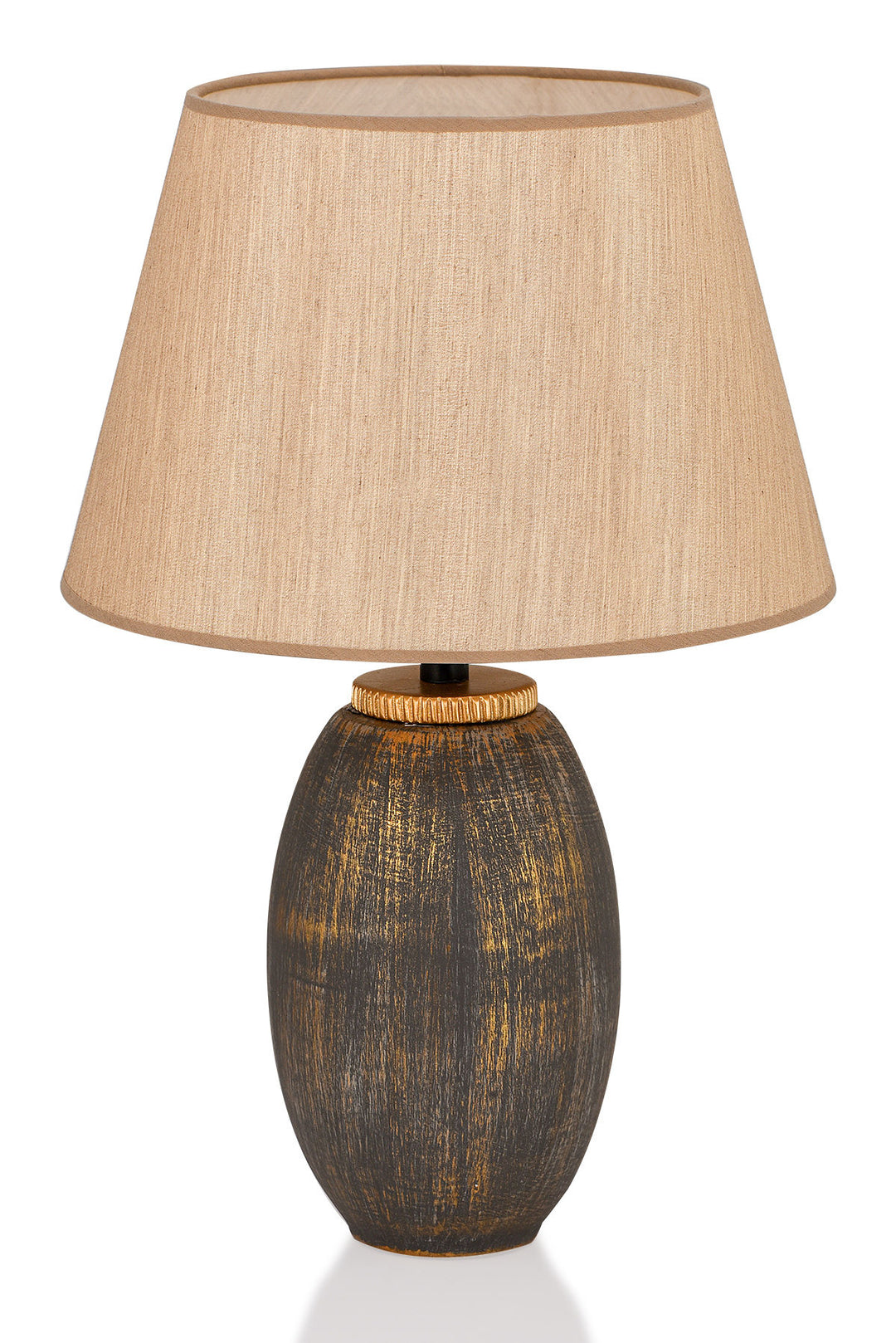 LUMI La Rochelle bordlampe stof og guld/brun metal