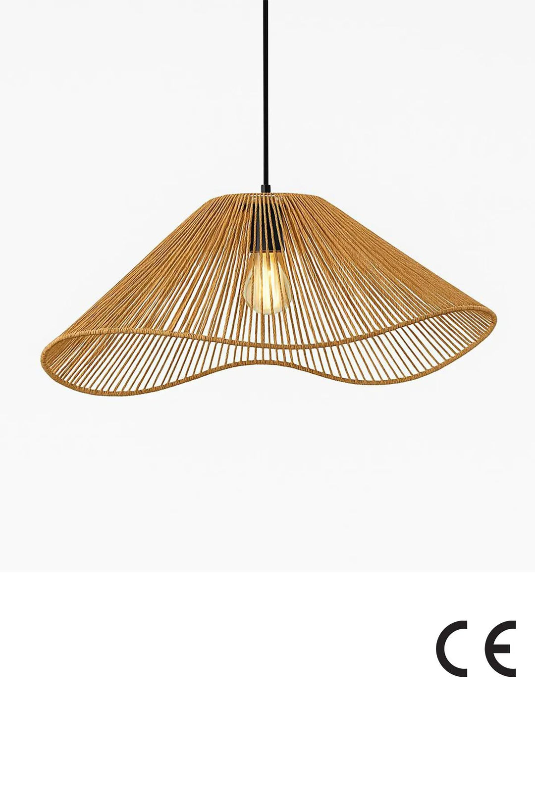 LUMI BK086 loftlampe justerbar højde orange raffia