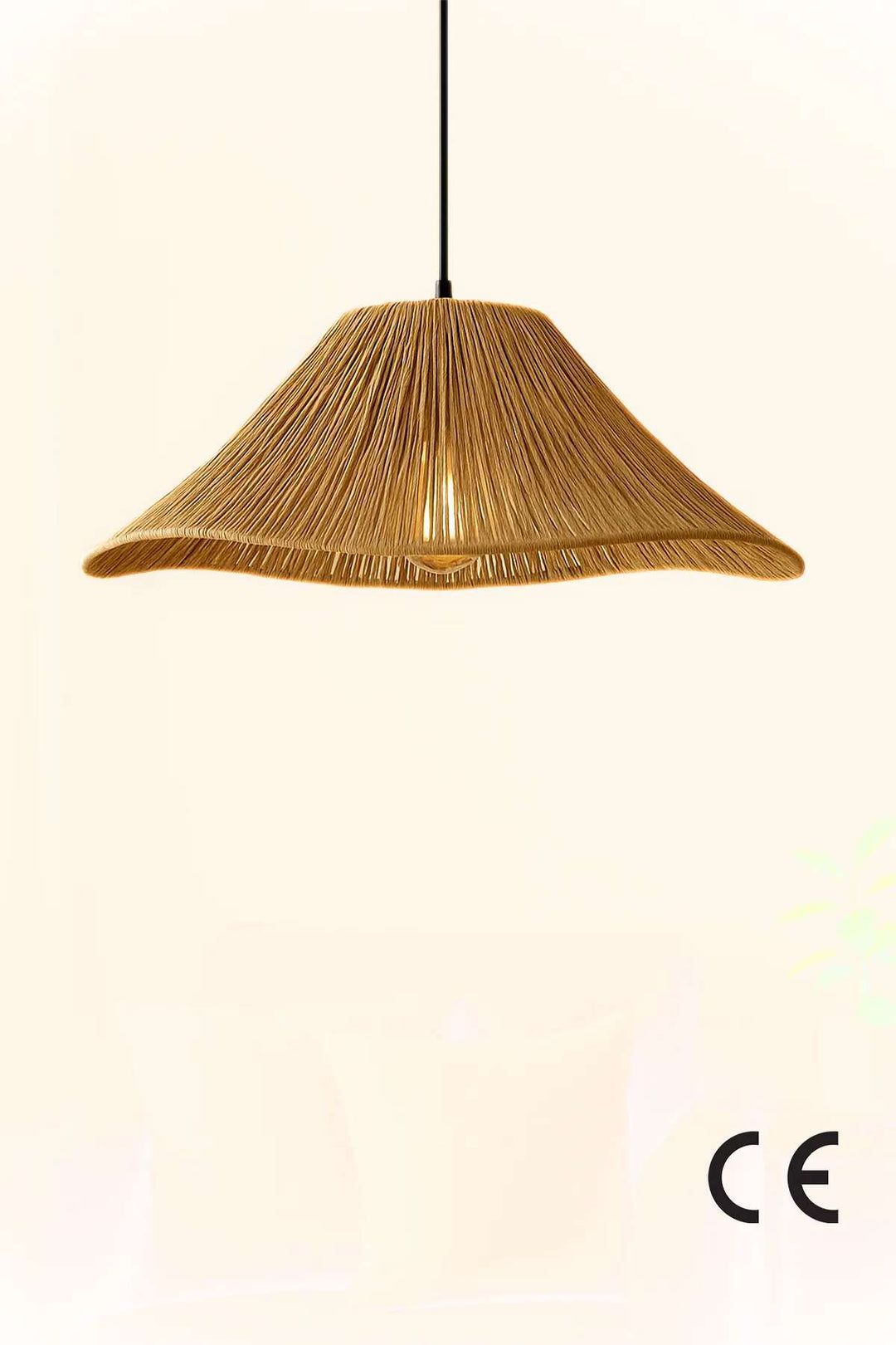 LUMI Mirae loftlampe justerbar højde beige makramé