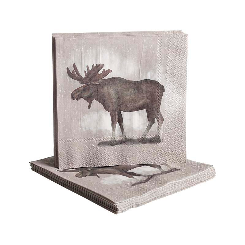 Produktbillede af Nääsgränsgården Paper napkins Elk 20stk 33x33cm i premium kvalitet